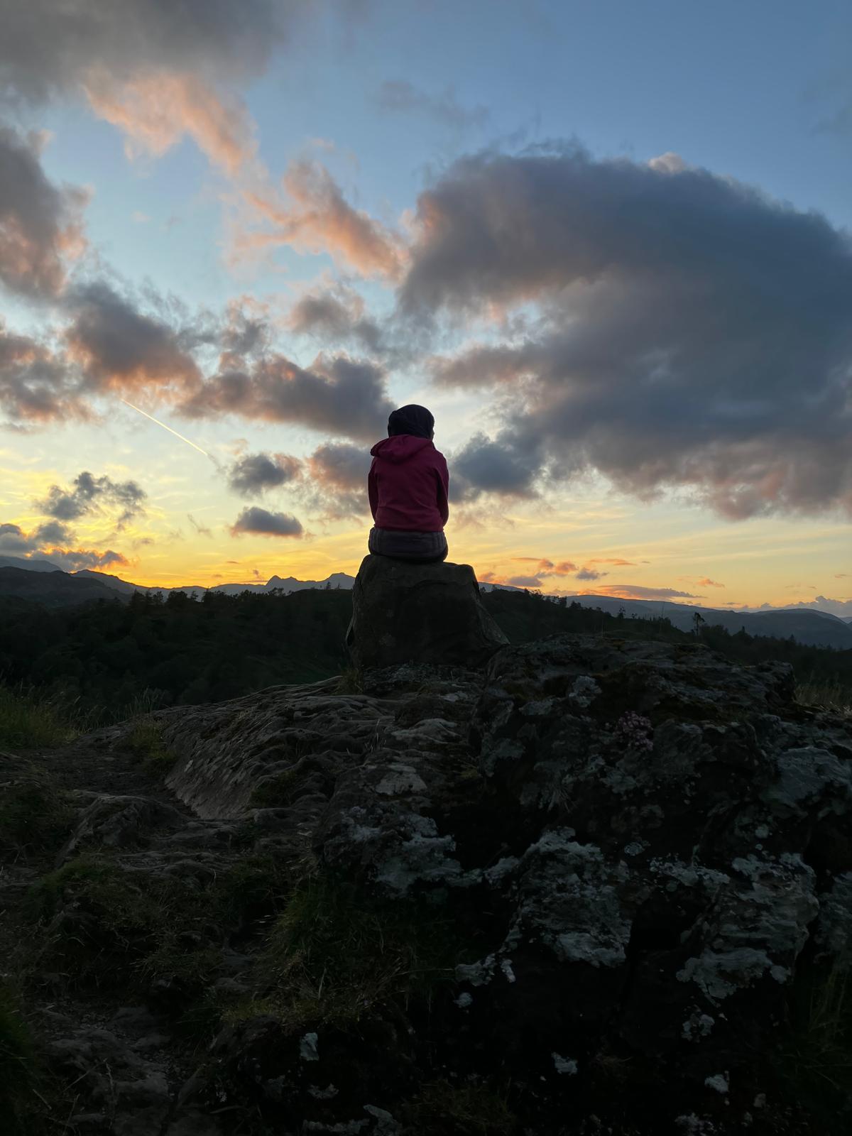Person watching a sunset